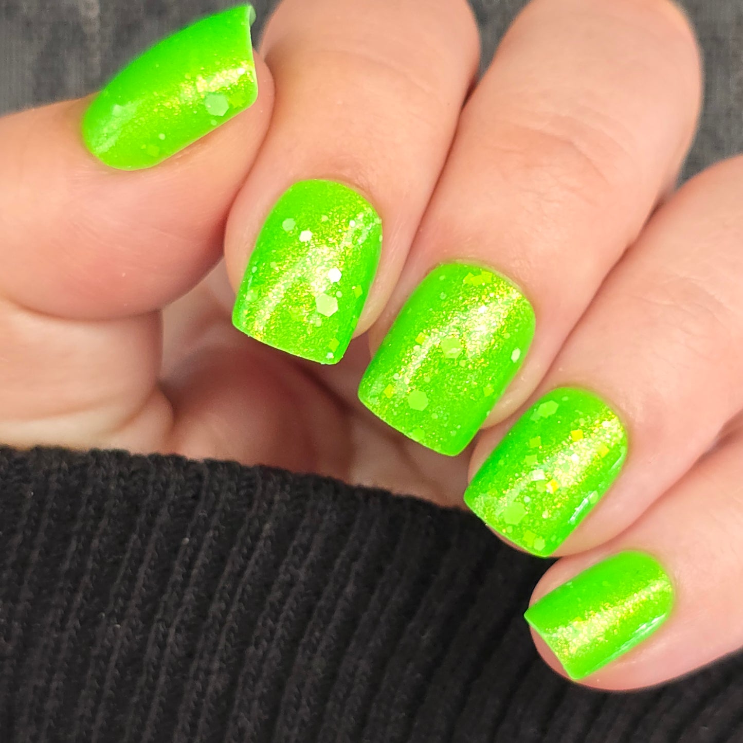 Aloha Lime Freeze-Neon Glitter Shimmer Polish