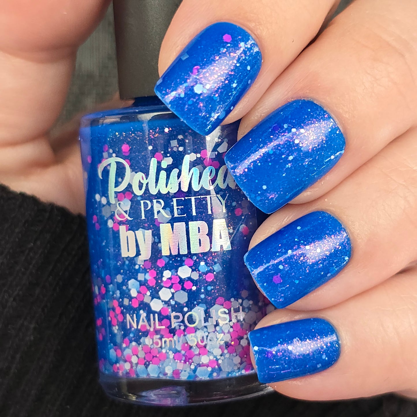 Kona Blue Cooler-Neon Glitter Shimmer Polish