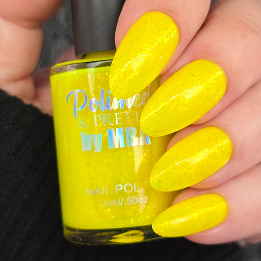 Lemon Crush-Neon Flakie Nail polish