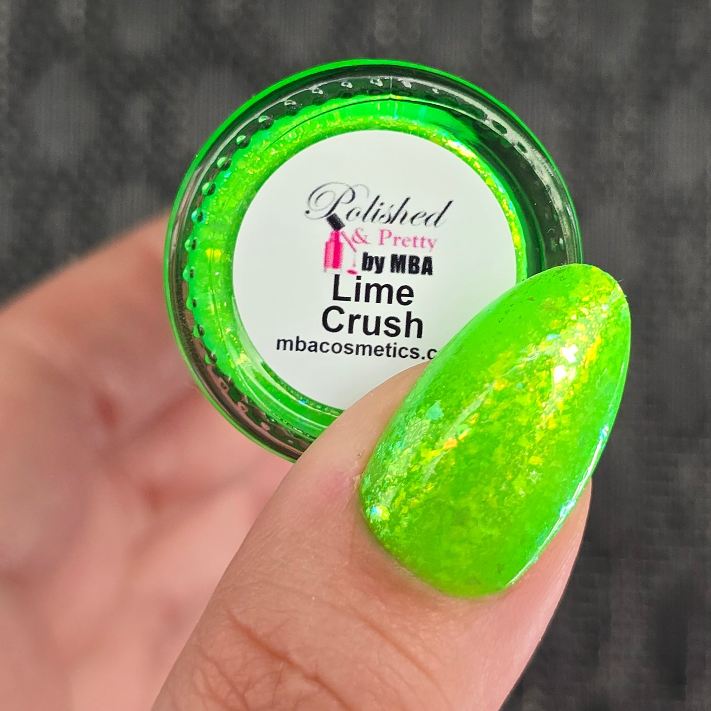 Lime Crush-Neon Flakie Nail polish