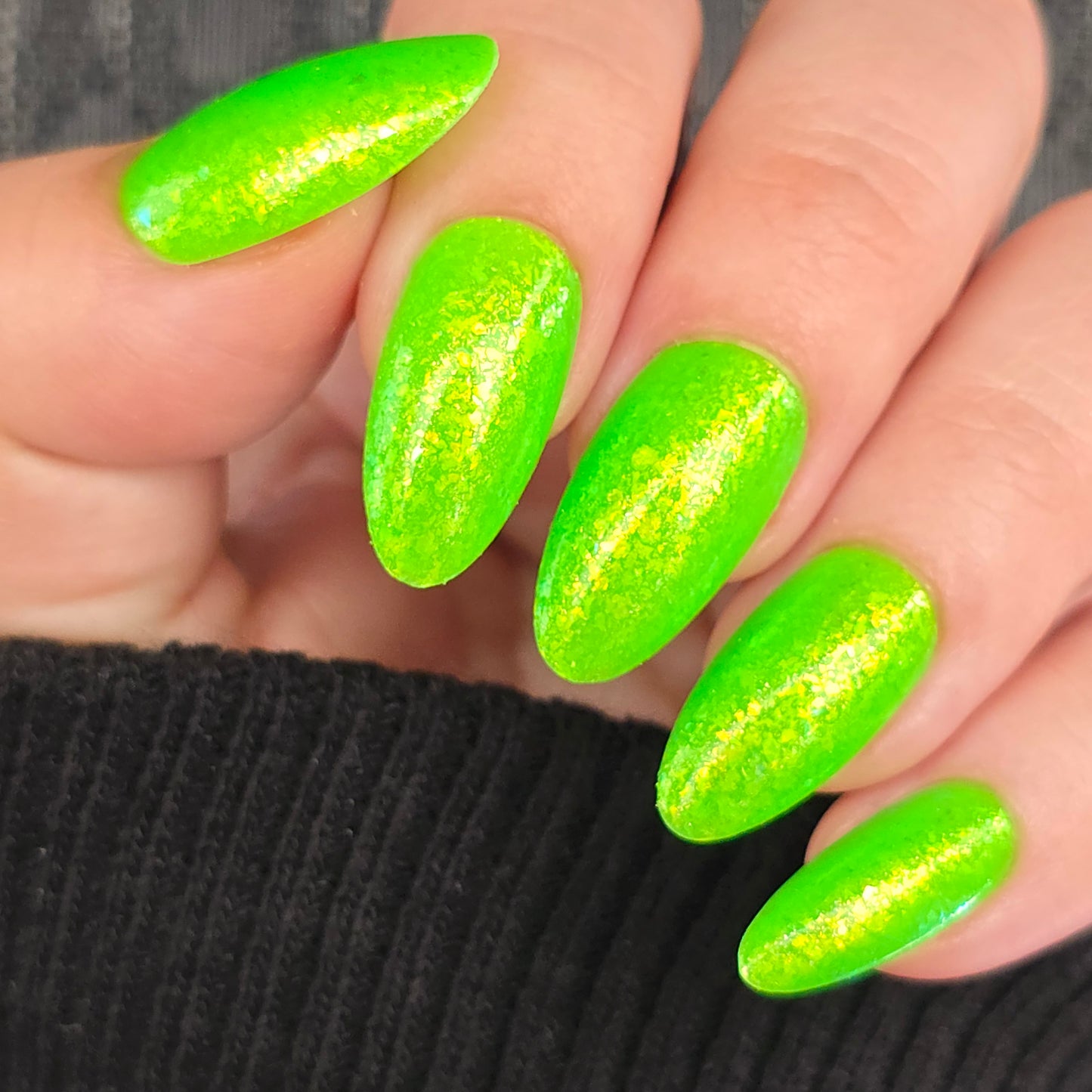 Lime Crush-Neon Flakie Nail polish