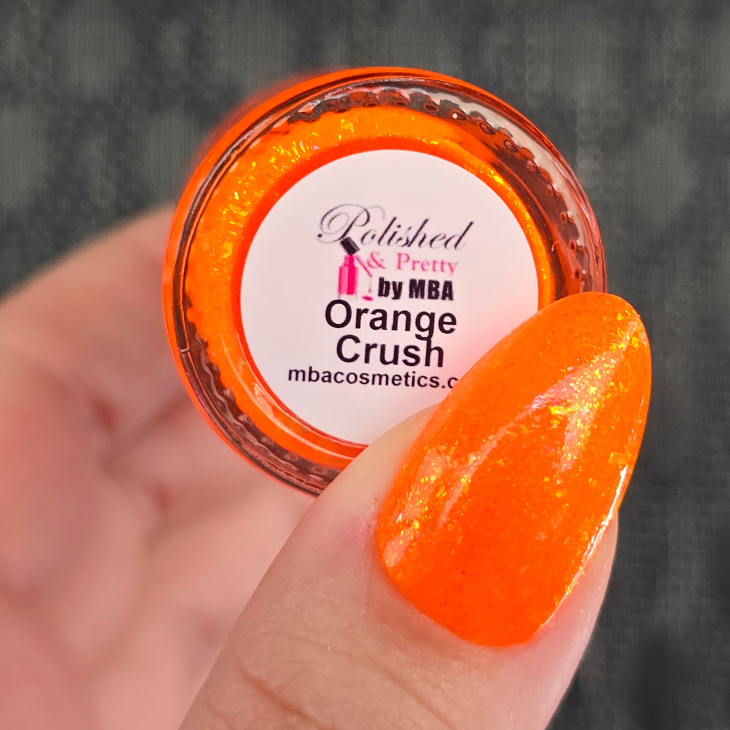 Orange Crush-Neon Flakie Nail polish