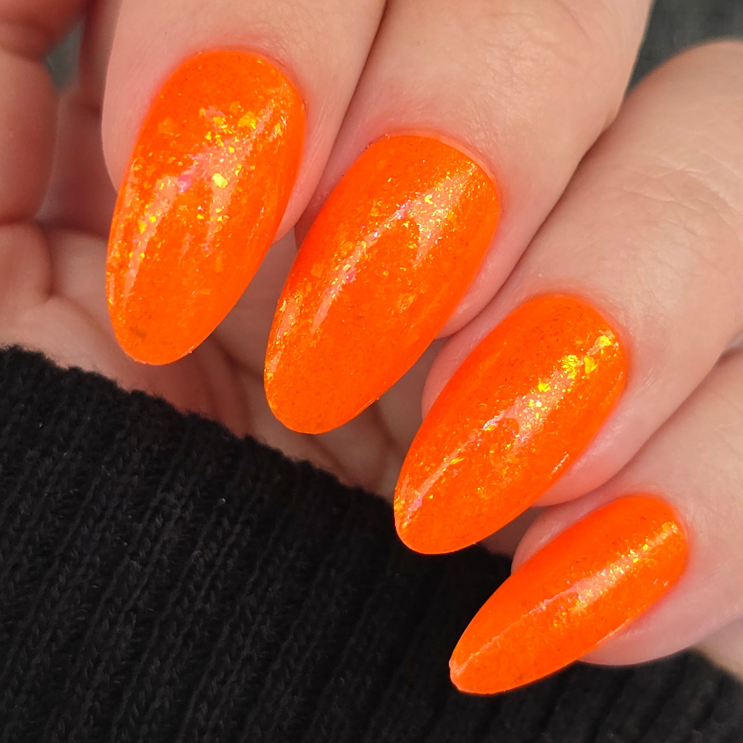 Orange Crush-Neon Flakie Nail polish