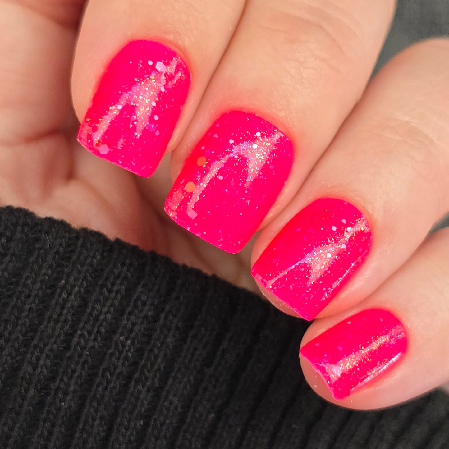 Pink Pony Punch-Neon Glitter Shimmer Polish