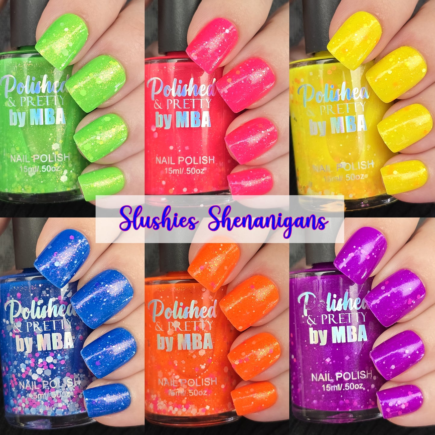 Aloha Lime Freeze-Neon Glitter Shimmer Polish