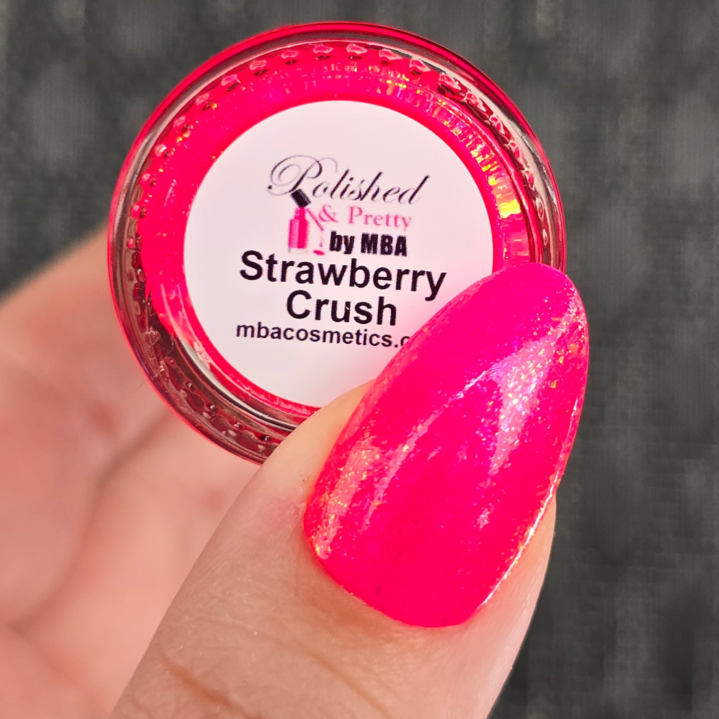 Strawberry Crush-Neon Flakie Nail polish