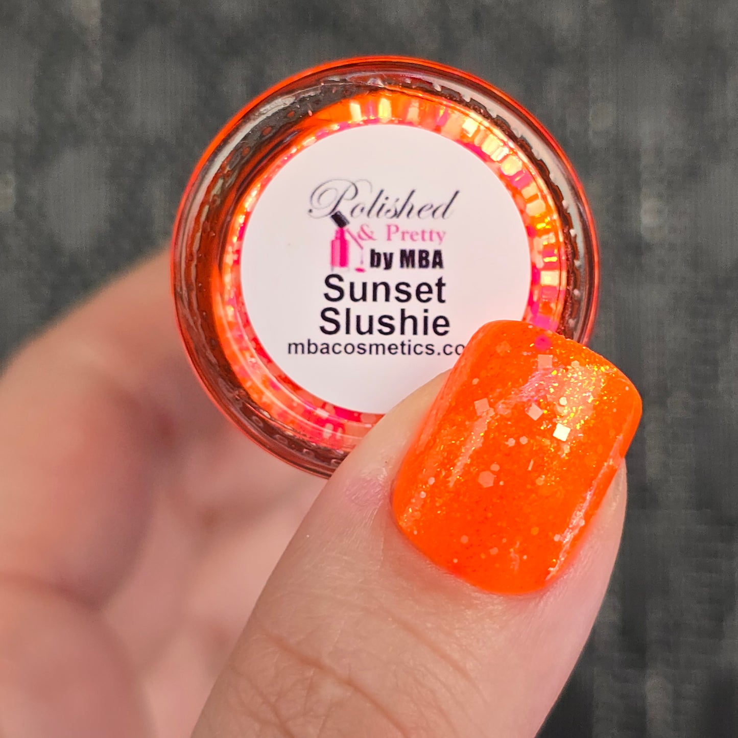 Sunset Slushie-Neon Glitter Shimmer Polish