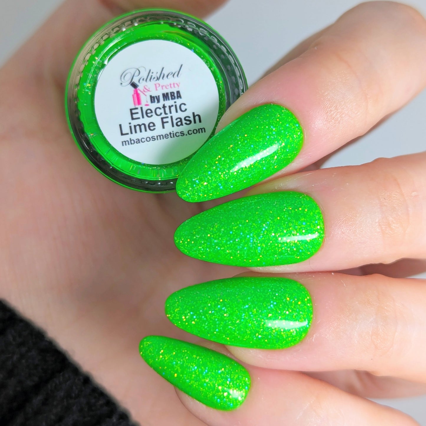 Electric Lime Flash-Neon Holographic Polish