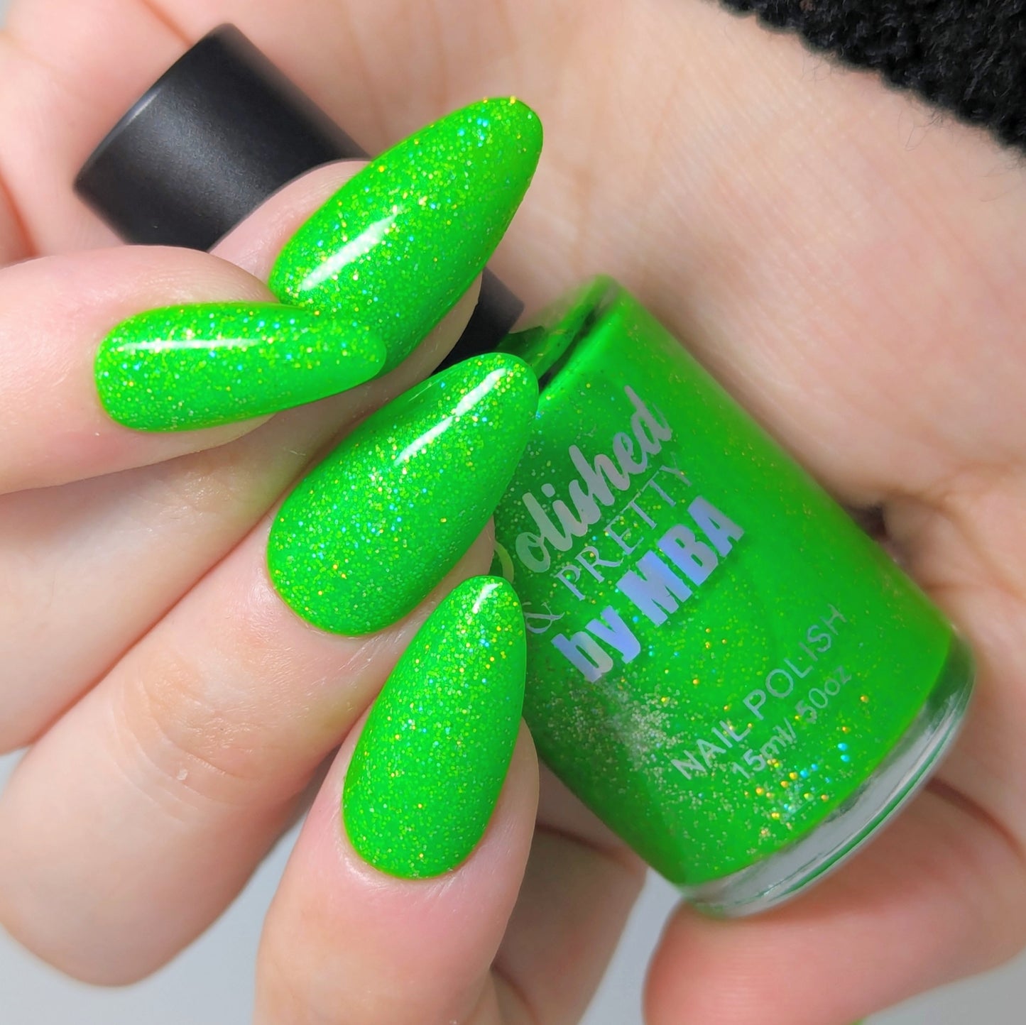 Electric Lime Flash-Neon Holographic Polish