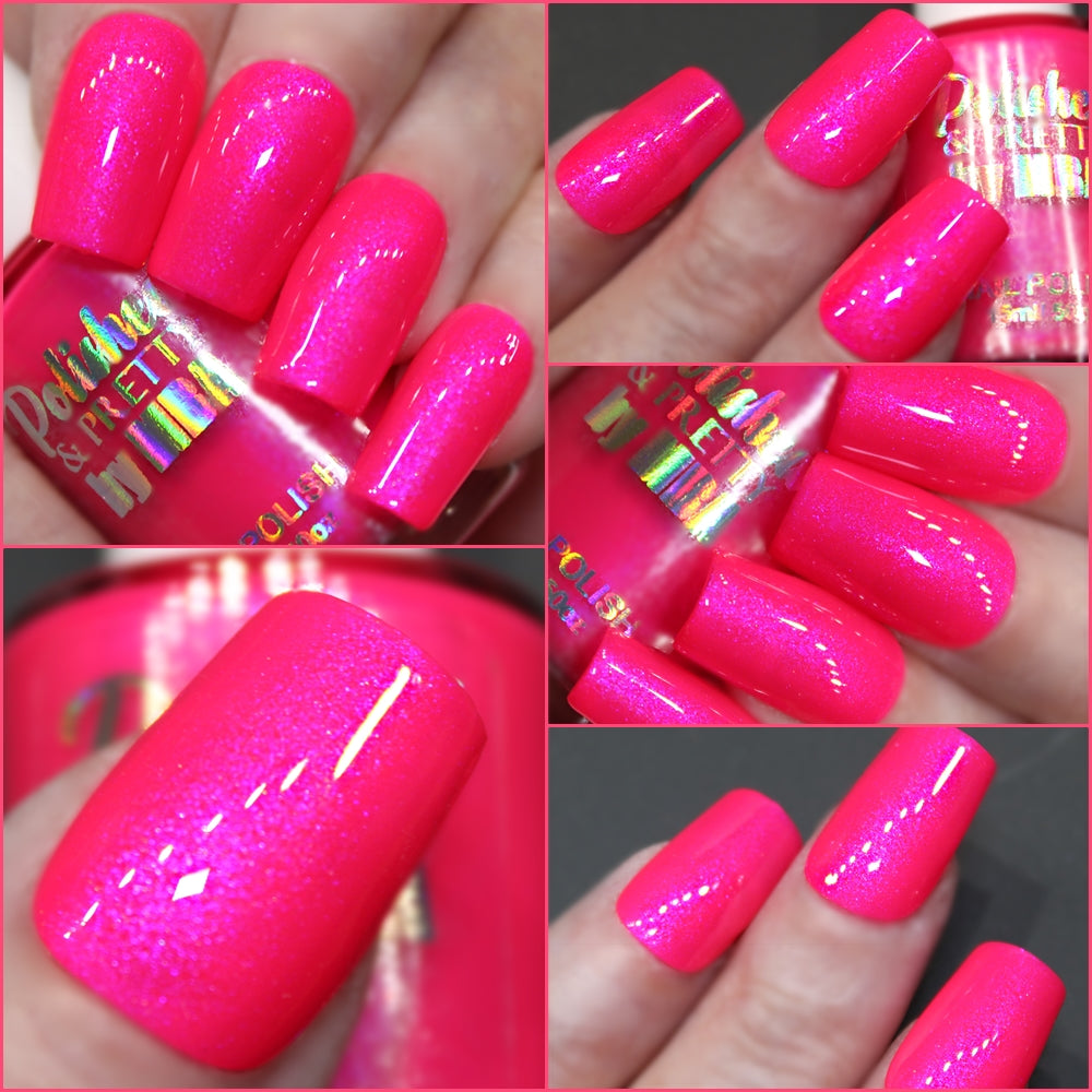 Pink Dragonfruit-Neon Shimmer Polish