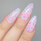 Polkadot Petals-White Crelly Glitter Polish
