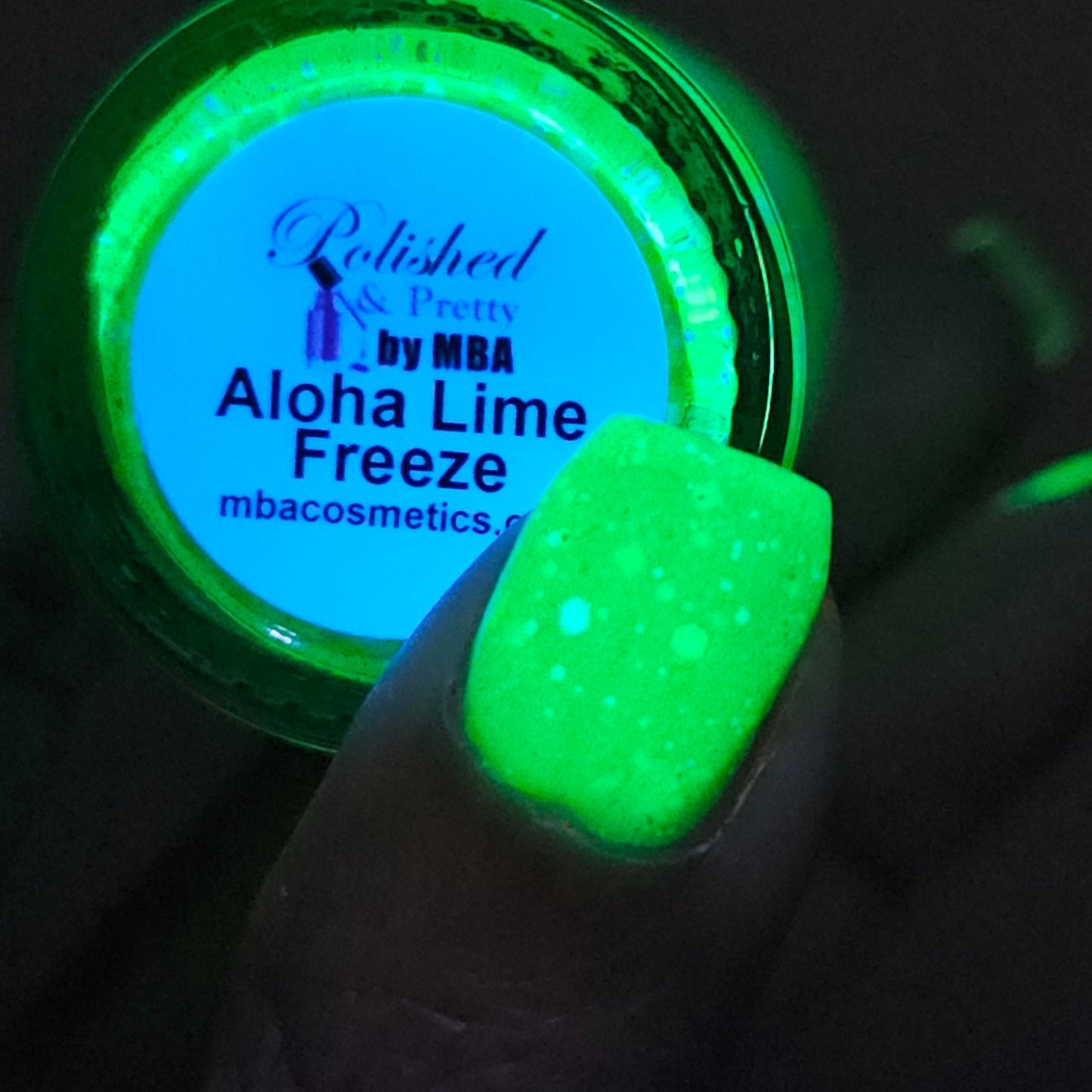 Aloha Lime Freeze-Neon Glitter Shimmer Polish