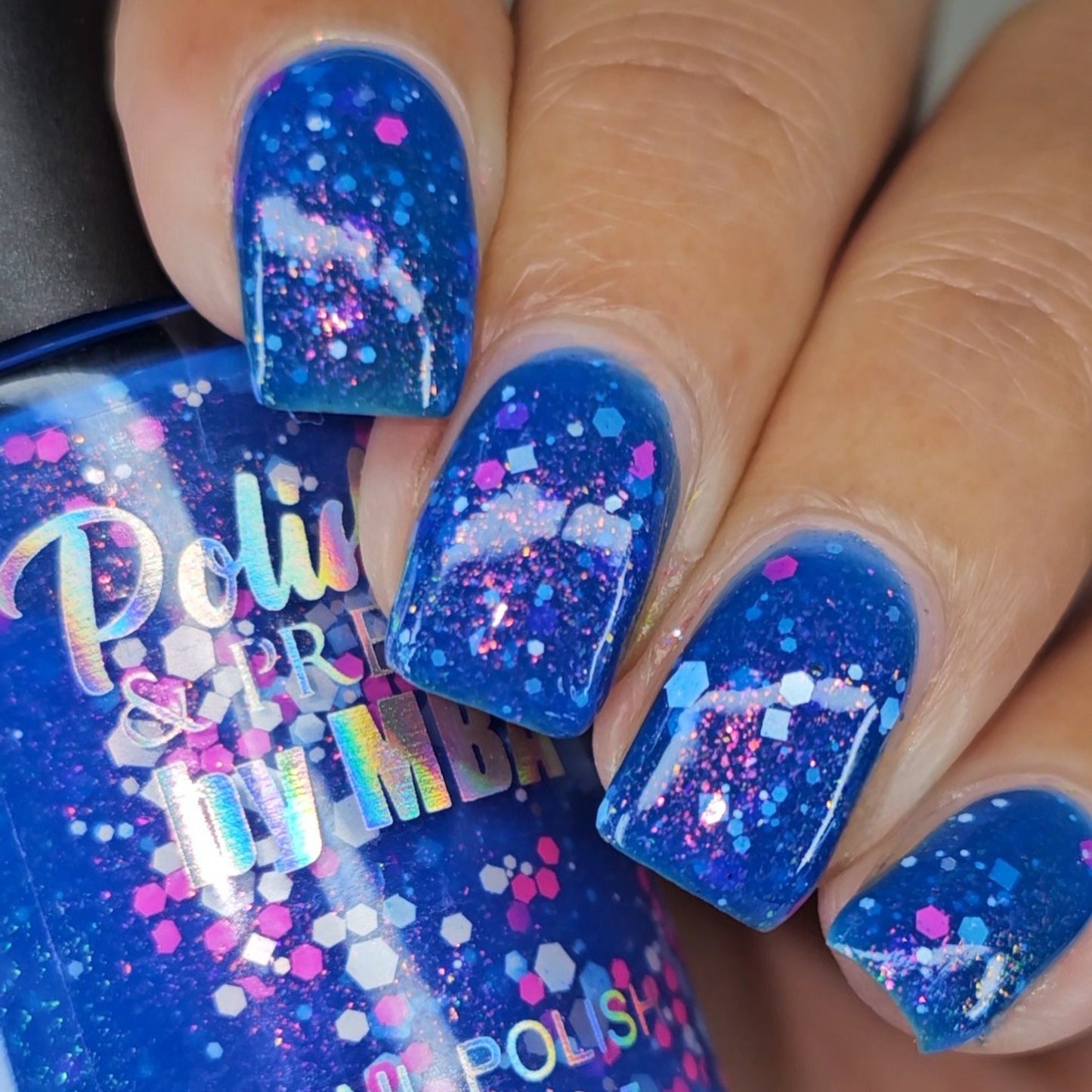 Kona Blue Cooler-Neon Glitter Shimmer Polish
