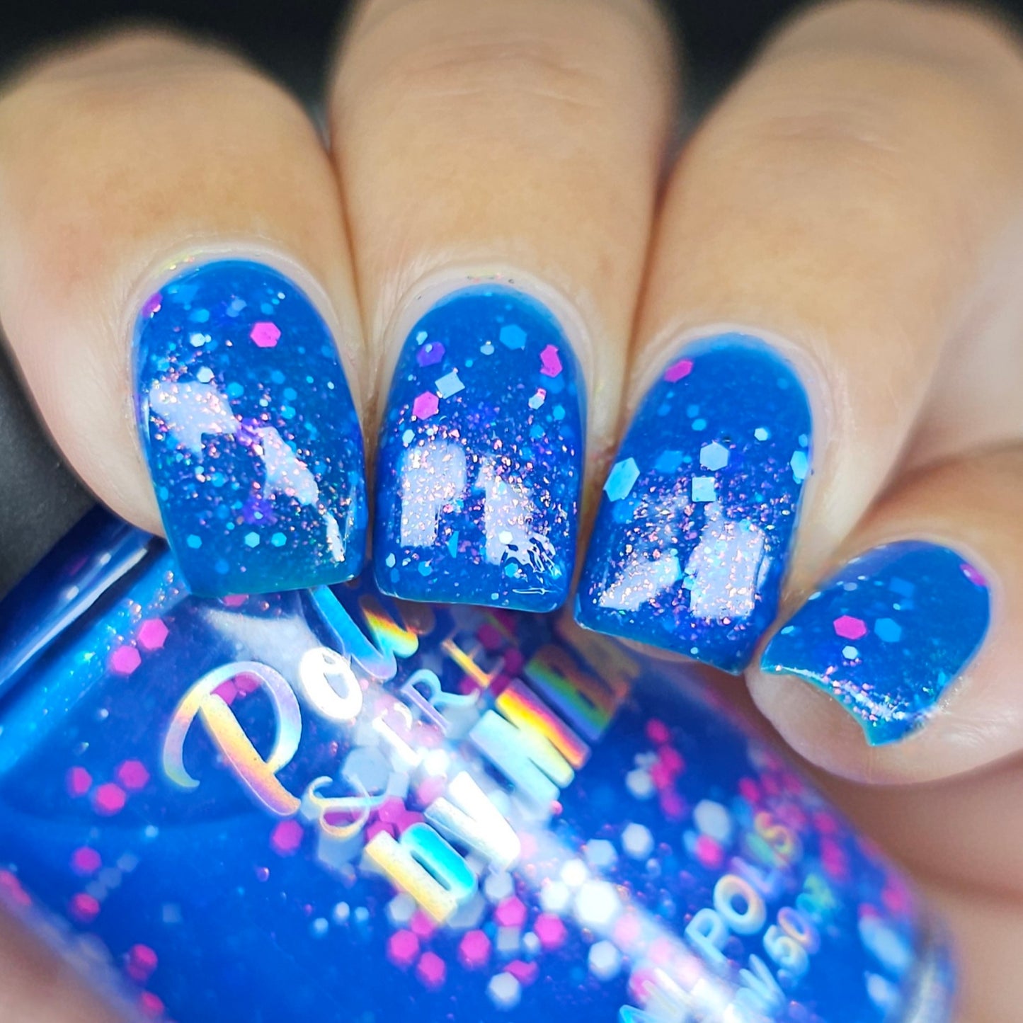 Kona Blue Cooler-Neon Glitter Shimmer Polish