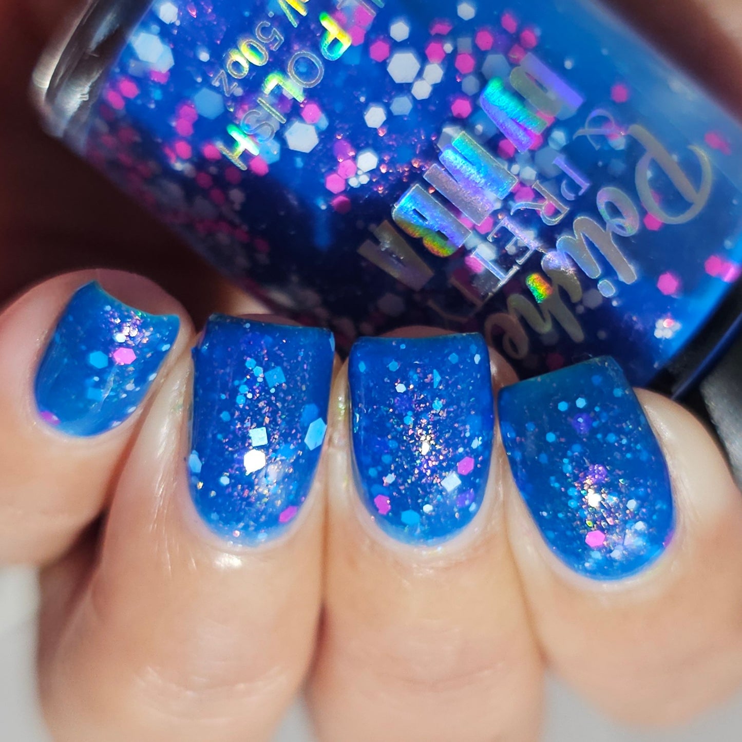 Kona Blue Cooler-Neon Glitter Shimmer Polish