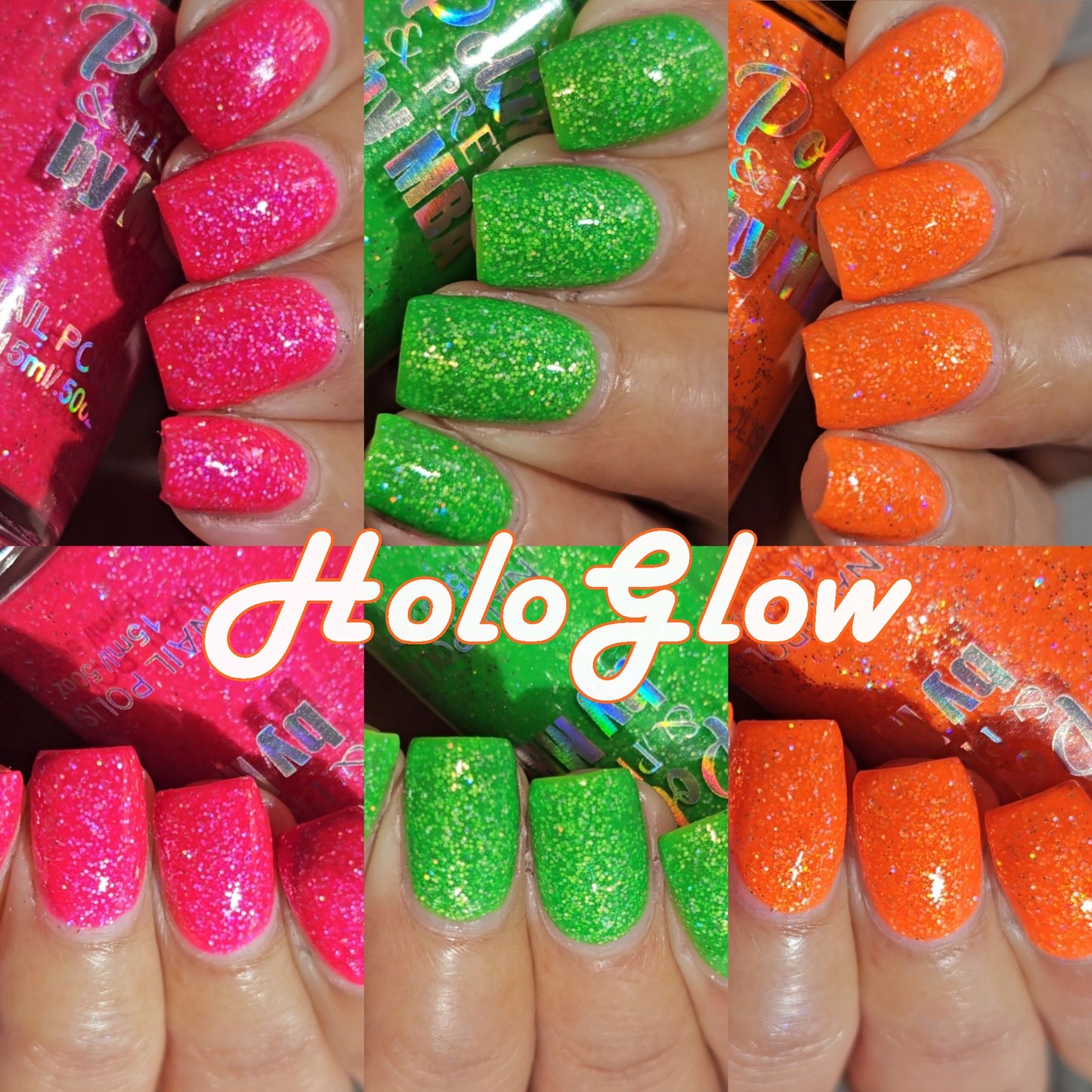 HoloGlow-Neon Holographic Nail Polish Collection