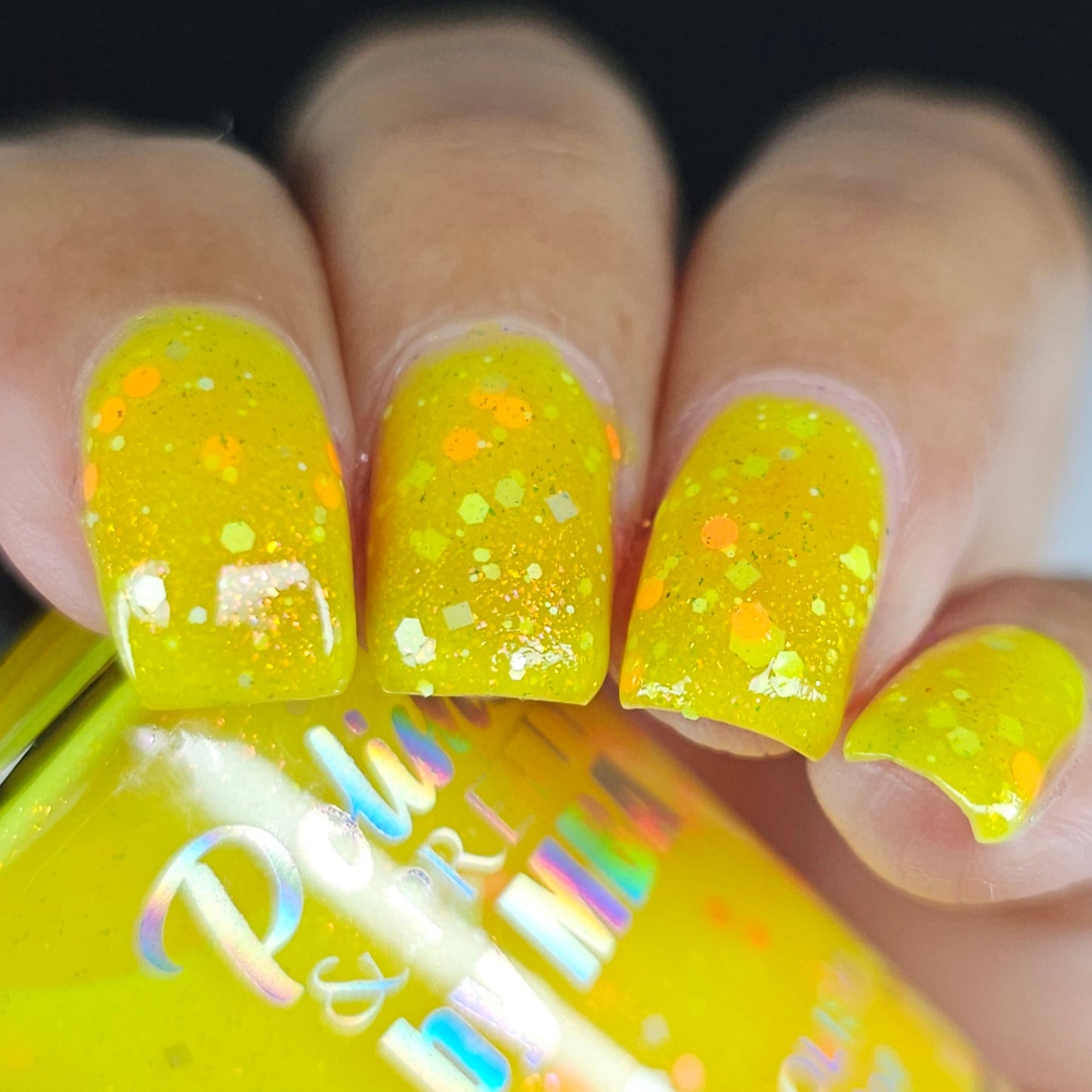 Lemondrop Chill-Neon Glitter Shimmer Polish