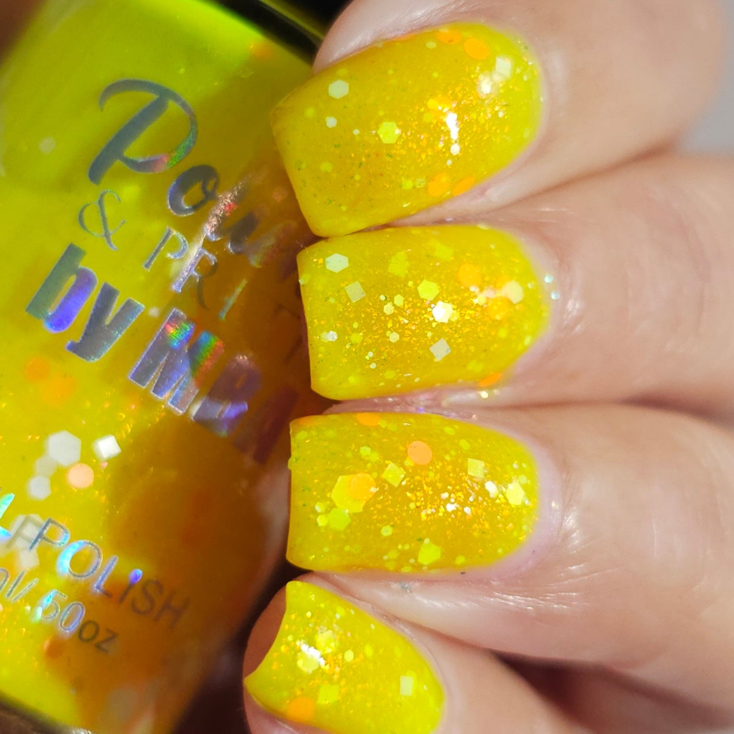 Lemondrop Chill-Neon Glitter Shimmer Polish