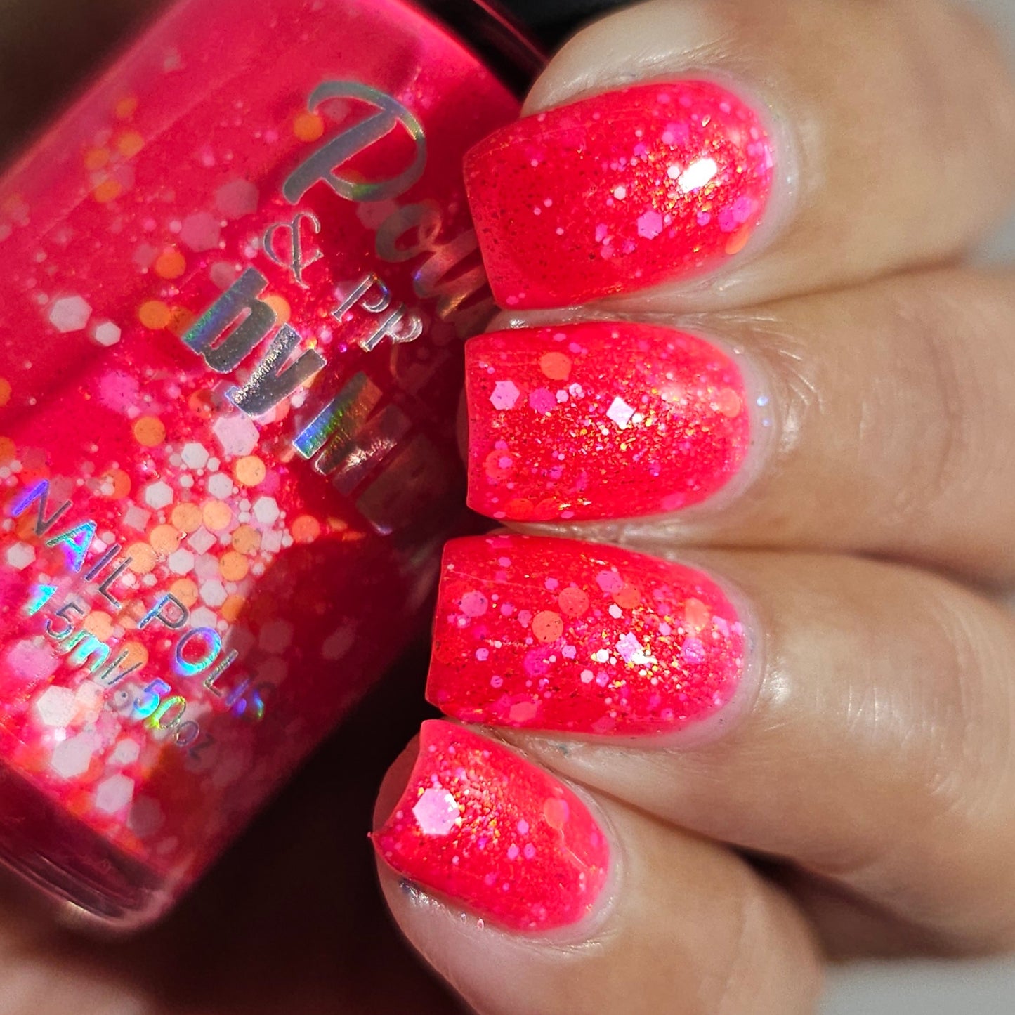 Pink Pony Punch-Neon Glitter Shimmer Polish
