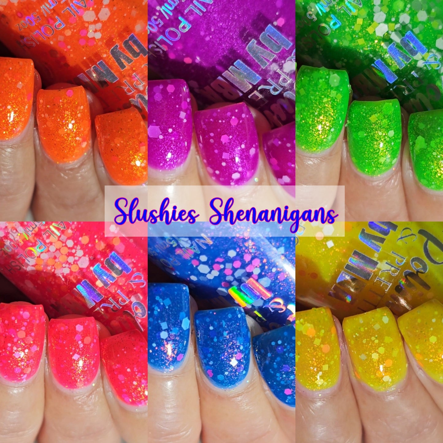 Sunset Slushie-Neon Glitter Shimmer Polish