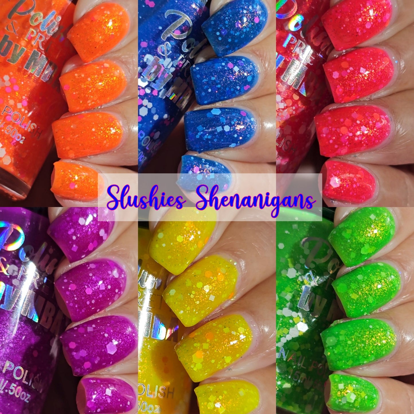 Pink Pony Punch-Neon Glitter Shimmer Polish