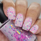 Polkadot Petals-White Crelly Glitter Polish