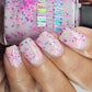 Polkadot Petals-White Crelly Glitter Polish