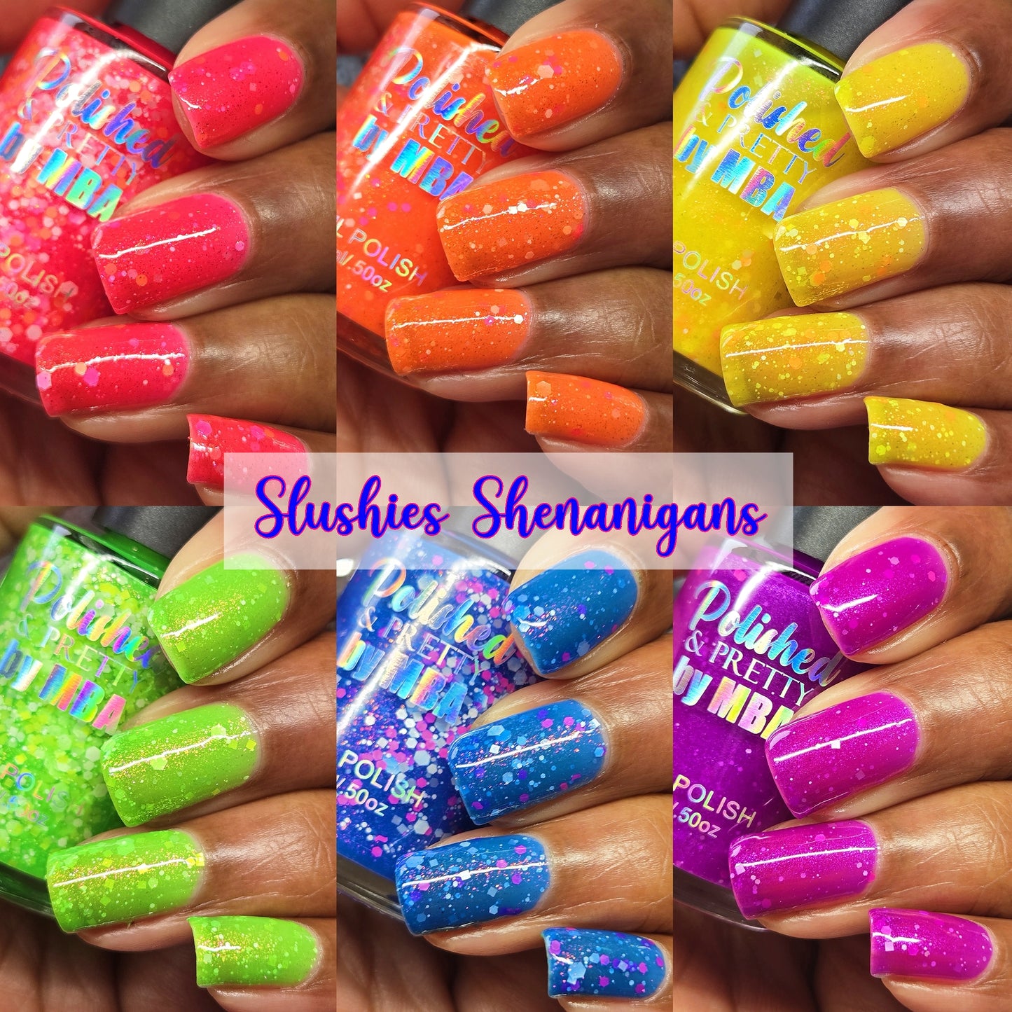 Kona Blue Cooler-Neon Glitter Shimmer Polish
