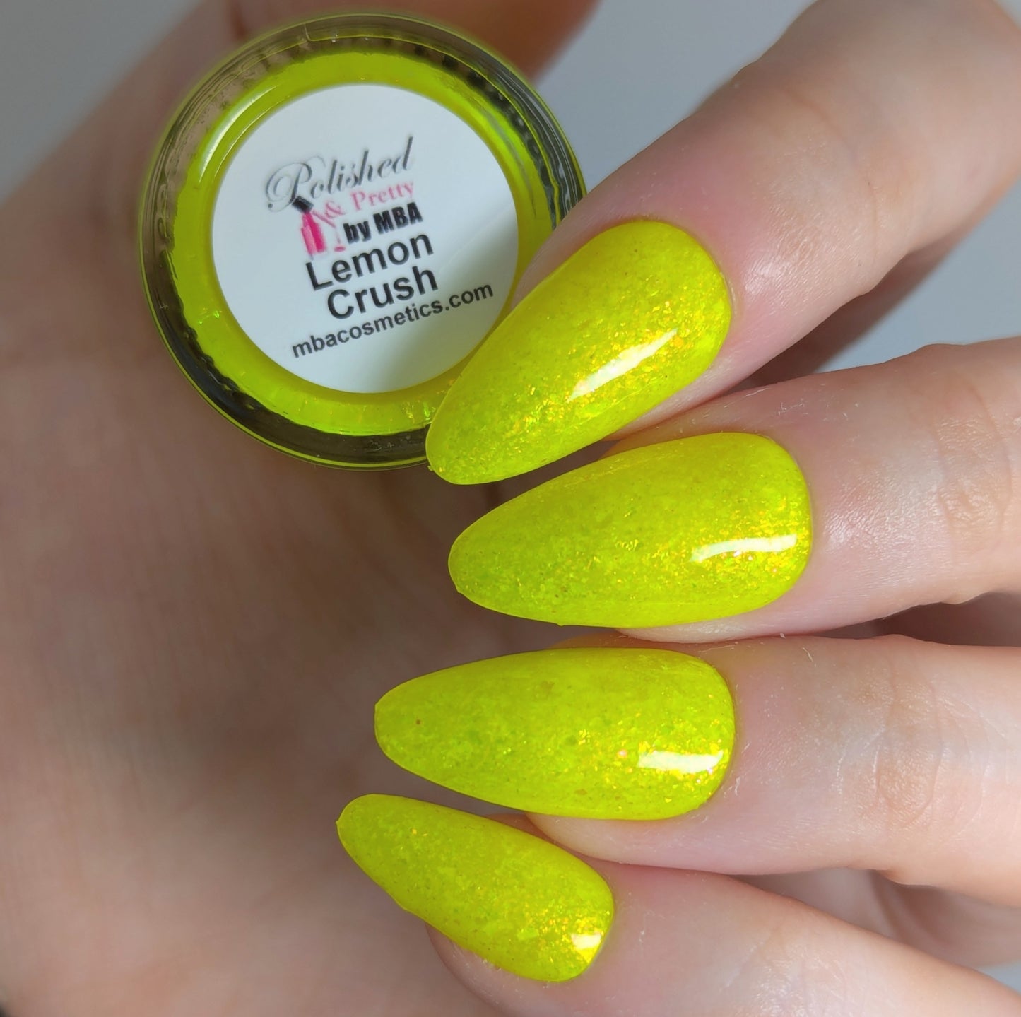 Lemon Crush-Neon Flakie Nail polish