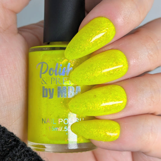 Lemon Crush-Neon Flakie Nail polish