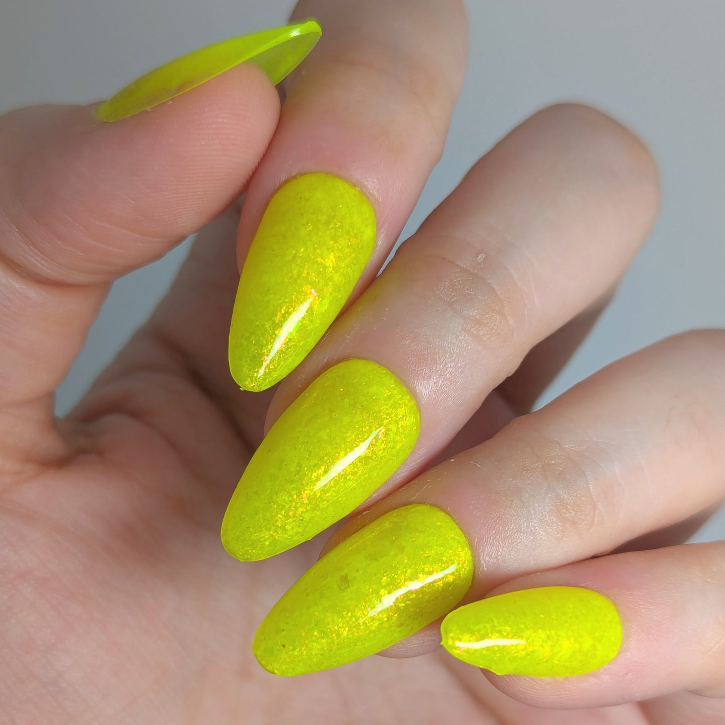 Lemon Crush-Neon Flakie Nail polish