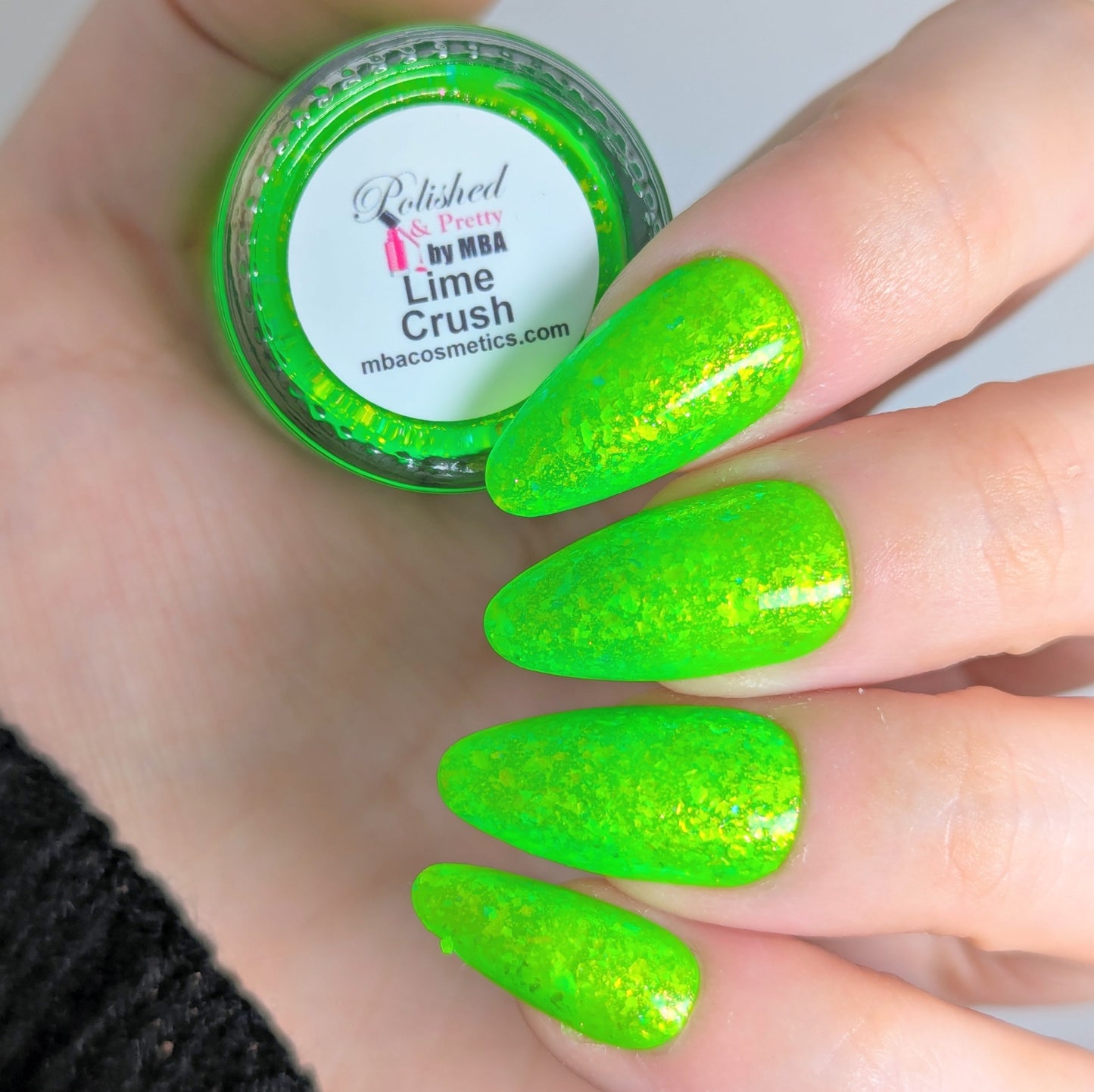 Lime Crush-Neon Flakie Nail polish