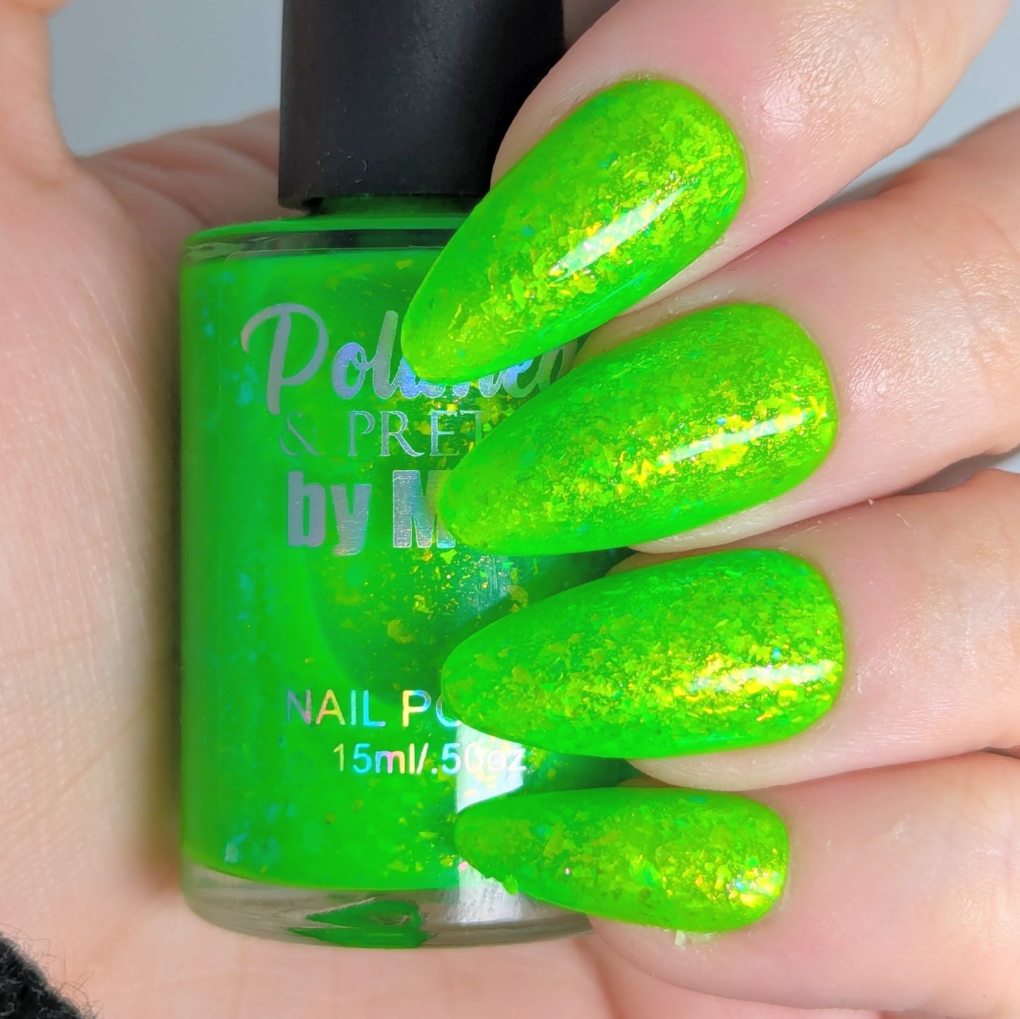 Lime Crush-Neon Flakie Nail polish