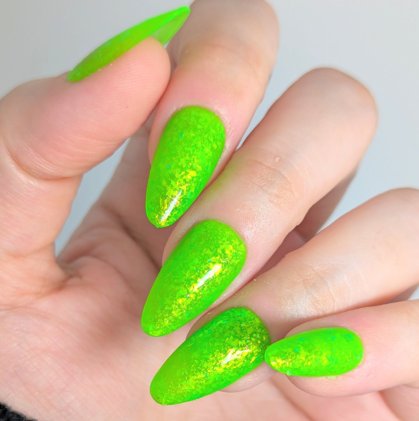 Lime Crush-Neon Flakie Nail polish