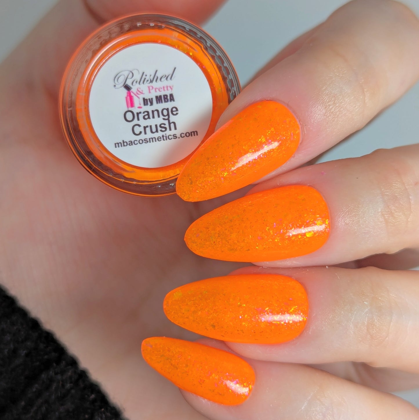 Orange Crush-Neon Flakie Nail polish