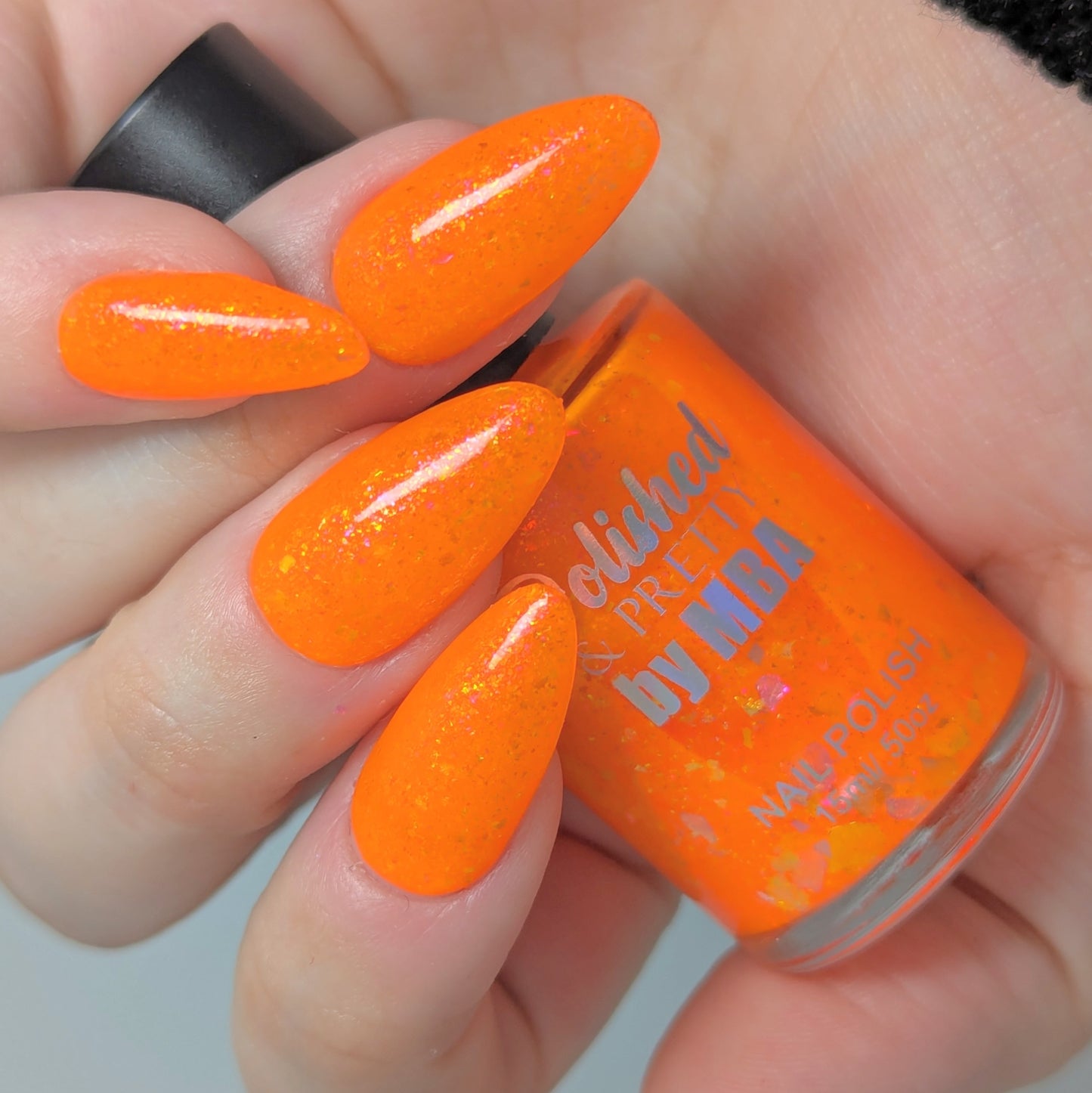 Orange Crush-Neon Flakie Nail polish