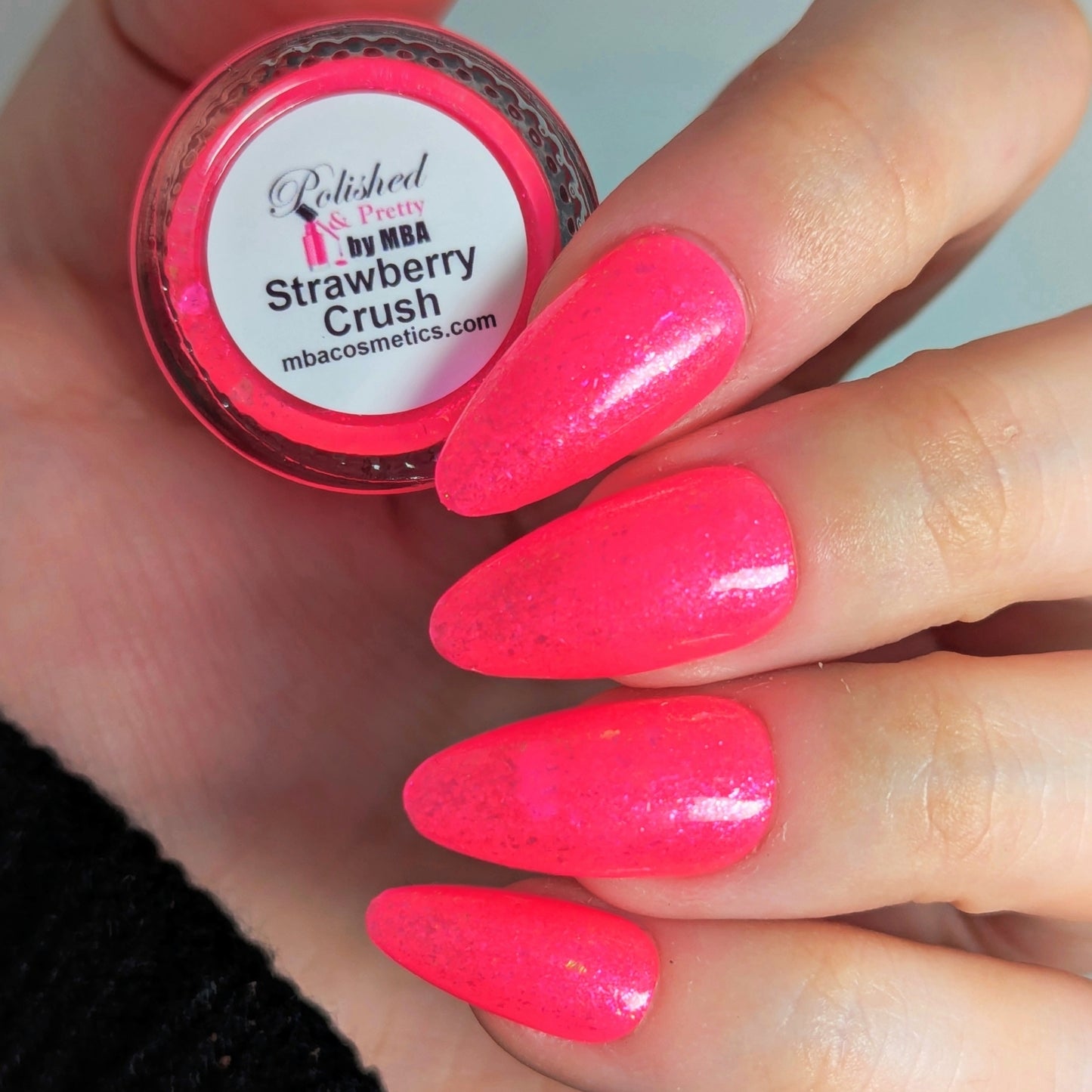 Strawberry Crush-Neon Flakie Nail polish