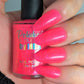 Strawberry Crush-Neon Flakie Nail polish