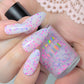 Polkadot Petals-White Crelly Glitter Polish