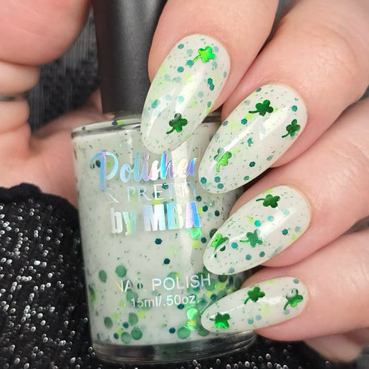 Shamrockin' & Rollin'-White Crelly Polish