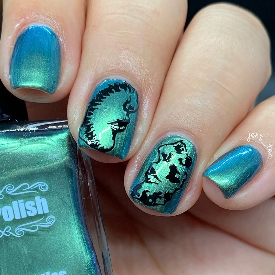Teal Sparkle Nails | midn1ghtbutterfly