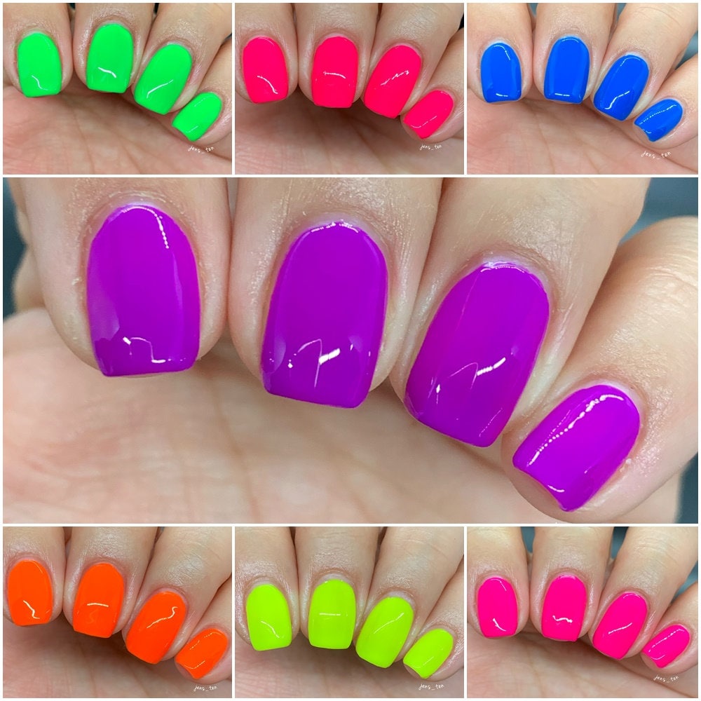 BORN PRETTY Neon Nail Polish Fluorescent Bright Nail Lacquer 6PCS Set A-neon  nail polish