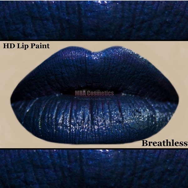Navy Black Blue HD Lip Paint- Breathless